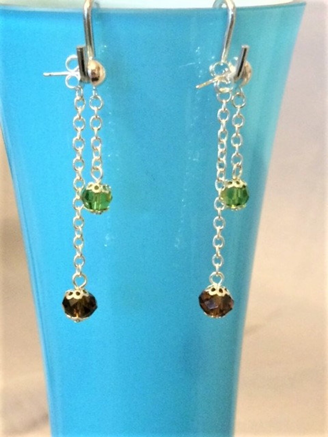 Front Back Dangle Earrings Front Back Crystal Earrings Etsy