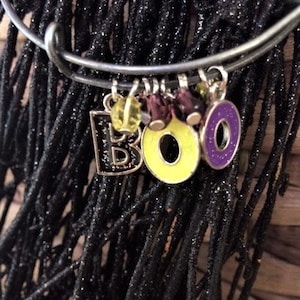 Halloween Jewelry; Halloween Bracelet; Halloween Charm Bracelet; Halloween BOO Bracelet; BOO Charm Bracelet; Halloween Bangle Bracelet