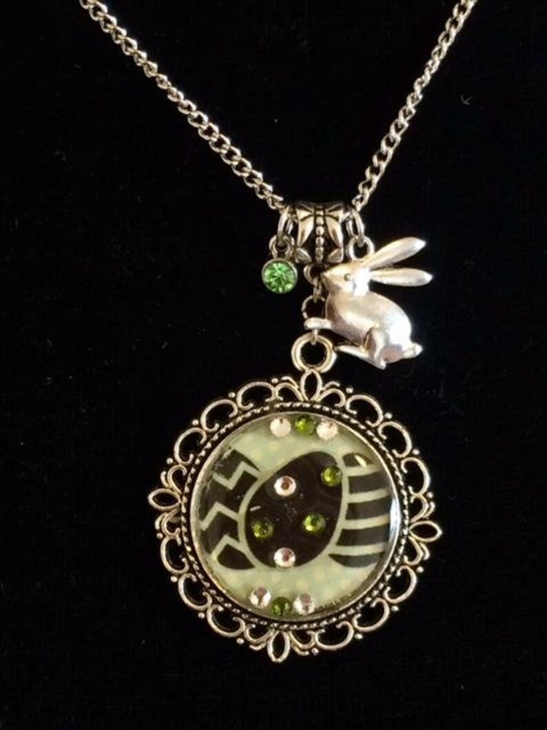 Easter Necklace Easter Jewelry Easter Egg Necklace Easter Etsy