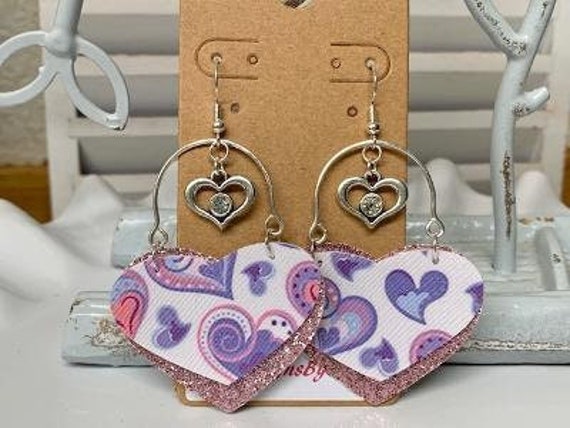 Valentine leather earrings deals