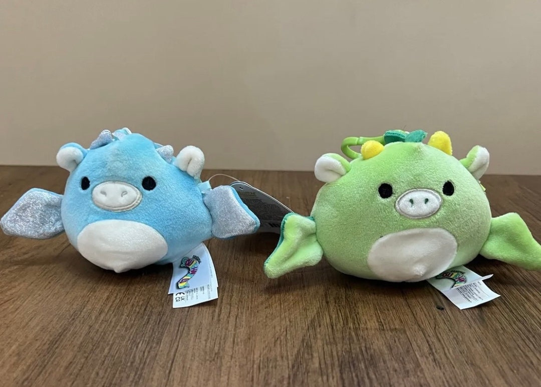 Squishmallow Bag Keychain Backpack Clip on Green Dragon Dexter Etsy