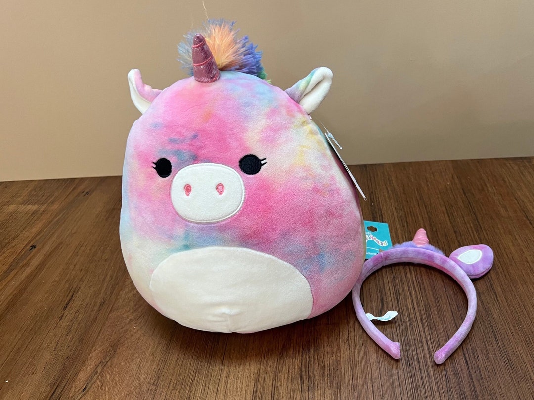 NWT Squishmallow 10-11 Esmeralda Unicorn Tie Dye Rainbow New Kellytoy ...