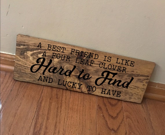 Friends Are Like Four-Leaf Clovers Wooden Friendship Hanging Plaque