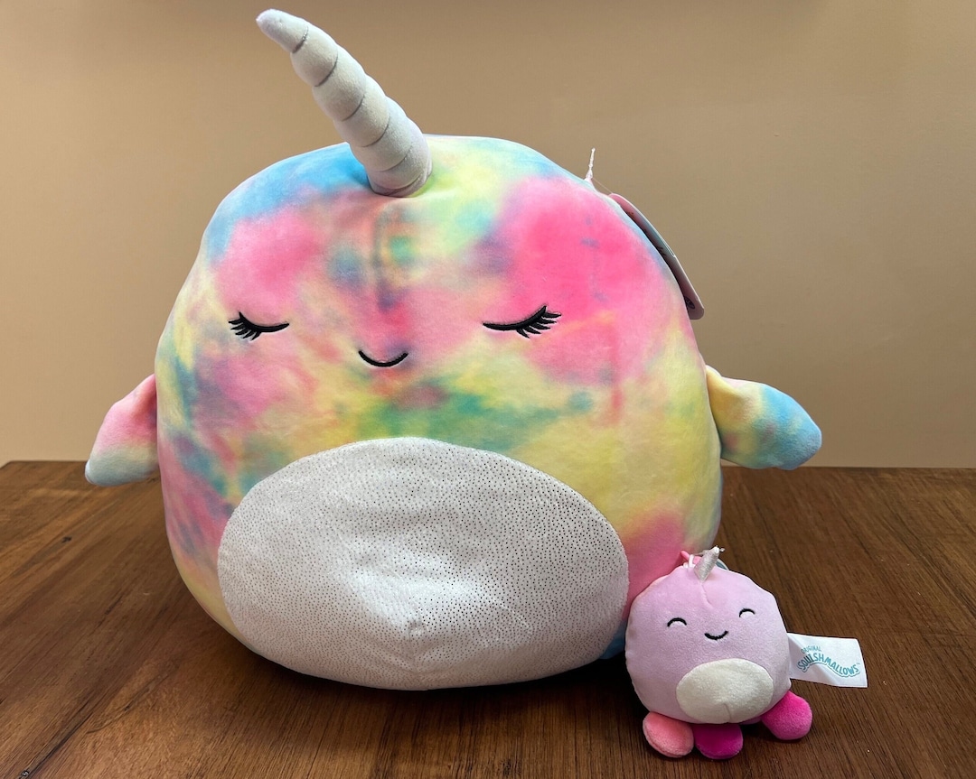 New Squishmallow 12-14 Navina Tie Dye Narwhal Kellytoy and - Etsy
