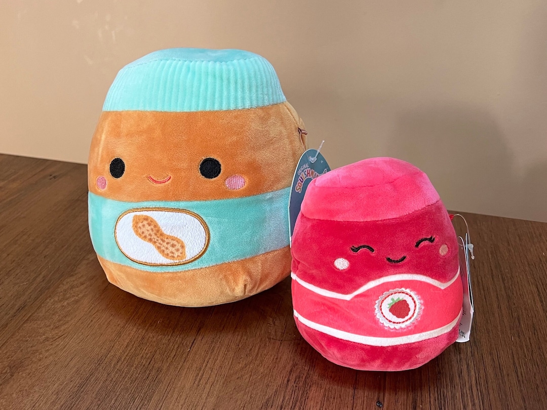 New Squishmallow 5 Roz Rasberry Jam Jelly Kellytoy and 8 Antoine Peanut