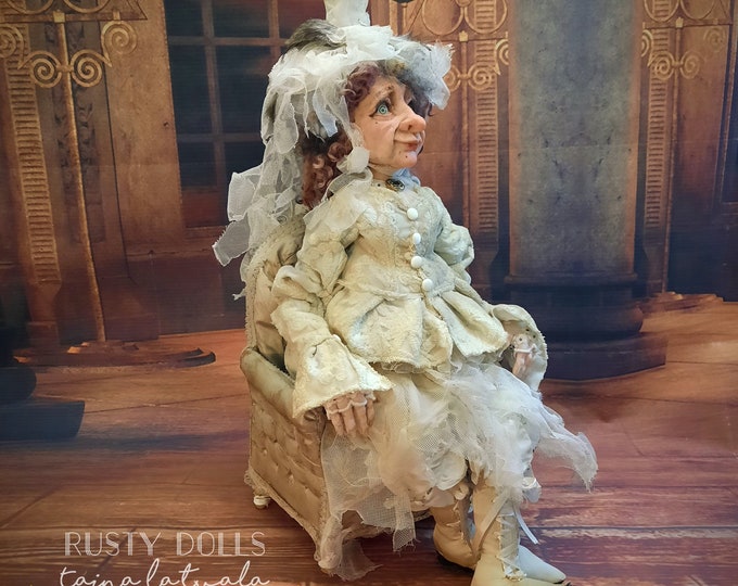 Witch - Art Doll - White Witch - Witch Art Doll - Witch Art Doll  - Handmade - Doll - White Magic - Whimsical - OOAK Doll - Witch Doll -