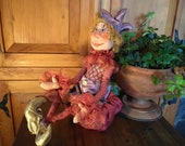 Primitive Doll - Harlequin Doll - Primitive Decor - OOAK Doll - Jester - Collectible Doll - Boheme - Joker - Doll - Fabric Doll -