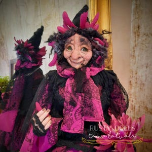 Witch - Art Doll - Witch Art Doll - Clay Art Doll - Witch Art Doll  - Handmade - Doll - Fantasy - OOAK Doll - Witch Doll - Halloween