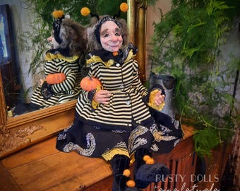 OOAK Fairy Godmother Art Doll: Witch, Signed, Handmade