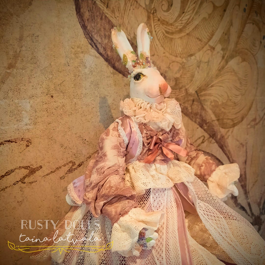 White Rabbit - Art Doll - Wonderland Doll - Rabbit Doll - Wonderland ...