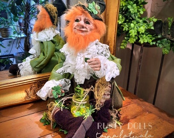 Irish Leprechaun - Art Doll - St Patric's Day Decor - Irish Gnome - Troll - Goblin - Fairy - Elf - Lucky Leprechaun - Collector's Doll -