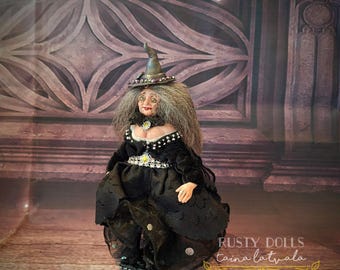 1:12 Scale Doll - 1/12 Dollhouse Doll - Miniature Doll - Dollshouse - Witch - Halloween