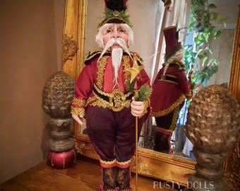 Nutcracker Art Doll, Handmade Christmas Decor