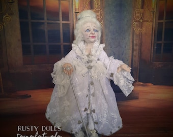 Old Ghost - Art Doll - Ghost Doll - White Ghost - Spirit Art Doll  - Handmade - Doll - Fantasy - Whimsical - OOAK Doll - Witch Doll - White