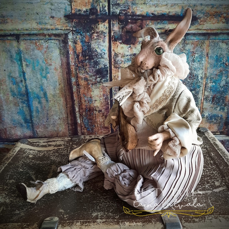White Rabbit Art Doll Wonderland Doll Rabbit Doll - Etsy