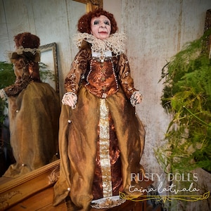 Muñeca de arte Reina Roja: Muñeca de bruja de fantasía hecha a mano, OOAK