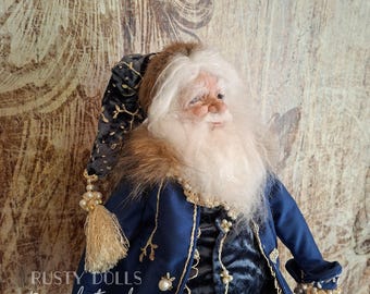 Handmade Santa Art Doll, Father Christmas, Winter Decor