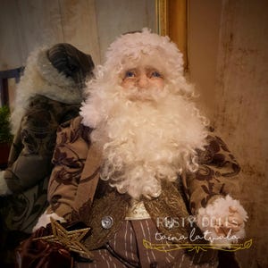 Santa Claus - Father Frost - Art Doll - Christmas Decor - Santa Doll - Santa Art Doll -  Father Christmas - Winter Decor - Sitting Santa -