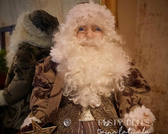Santa Claus - Father Frost - Art Doll - Christmas Decor - Santa Doll - Santa Art Doll -  Father Christmas - Winter Decor - Sitting Santa -