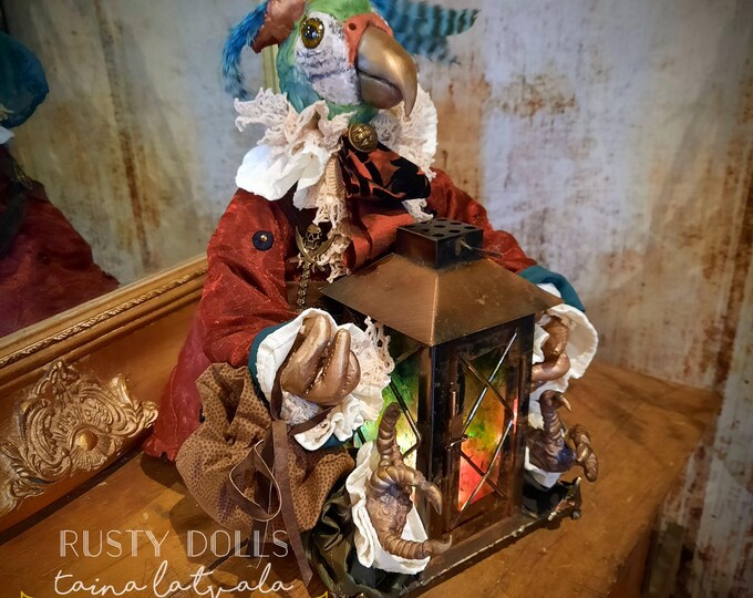 Pirate Parrot - Fine Art Doll - Pirate - Art Doll - Pirates - Pirate Doll - Collectible Doll - Parrot Doll - Author's Doll - OOAK Doll -