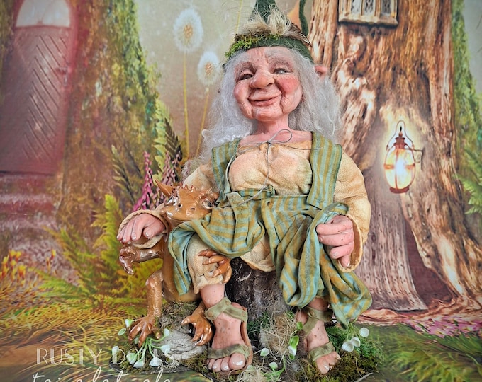 Woodland Elf - Art Doll - Elf - Goblin - Fairy - One Of A Kind - Hand Scuplted