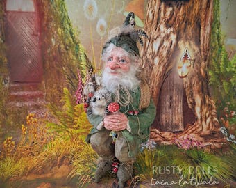 Woodland Elf - Art Doll - Elf - Goblin - Fairy - One Of A Kind - Hand Scuplted
