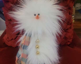 Frazzled Snowman Christmas Decor Valentine's Day Decor Orange Blue Scarf XL Snowman Shabby Chic