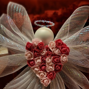 Valentinstagsgeschenk Valentines Day Kranz Engel Frühlingsdeko Rose Netz Engel Baumspitze Sommerdeko Viktorianischer Weihnachtskranz