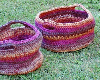 Crochet baskets two sizes