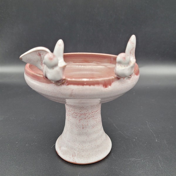 Beautiful and unusual vintage studio pottery bird bath vase