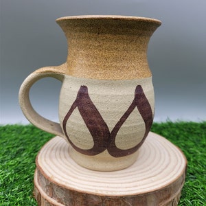 Vintage stoneware studio pottery large earthtone mug image 2