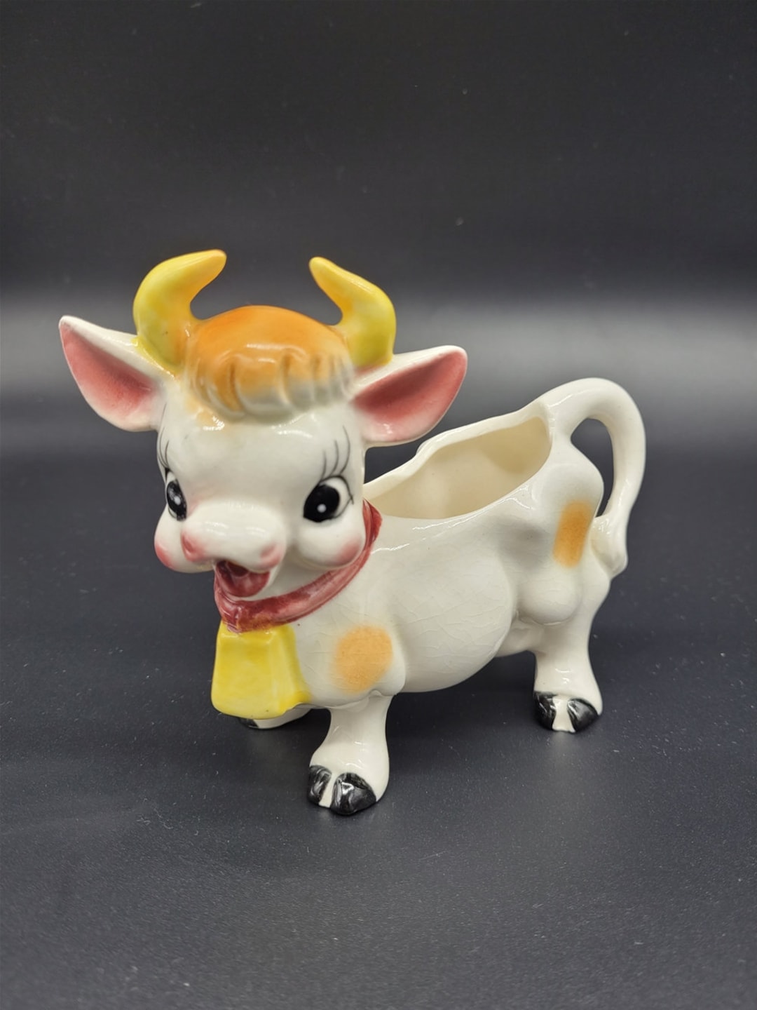 Vintage Kitsch Cute Cow Creamer/milk Jug Etsy