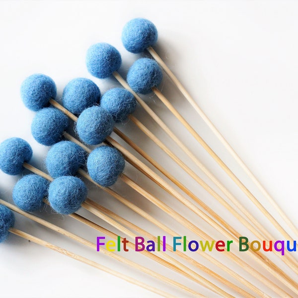 6013 Wool Felt Ball Flowers Bridesmaid bouquet Bridal bouquet Wool pom poms Pom Pom Flowers Home Decor Baby Shower Gift Billy Button Flowers