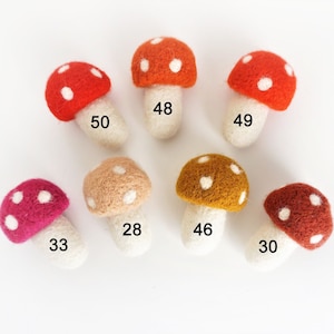 Funghi in feltro Perline in feltro Pom Pom di lana Funghi Decorazione artigianale all'ingrosso Funghi 5 cm (1,97 pollici)