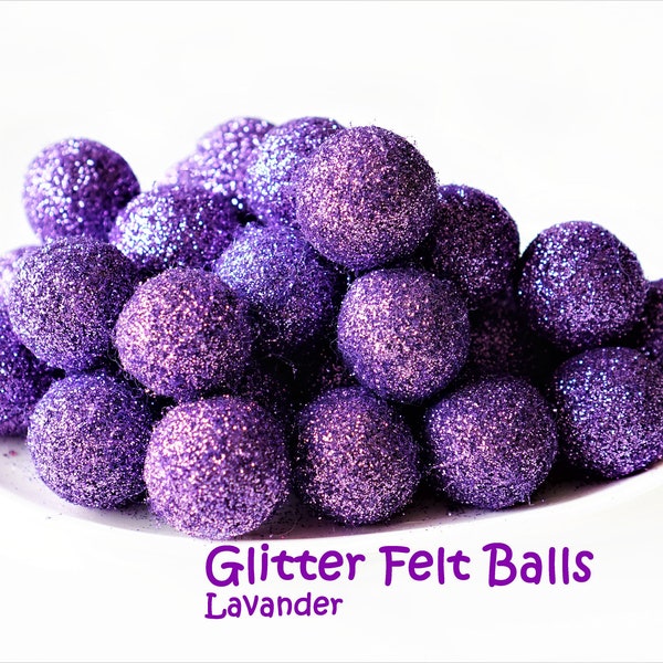 Lavander Balls Glitter Wool Felt Balls Glitter Felt Balls