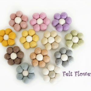 Filzblumen Filzperlen Wolle Pom Pom Sterne Großhandel Großpackung Handwerk Dekoration Blumen 6 cm (2,36 inch)