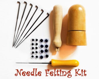 Needle Felting Starter Kit / Kit di feltro fai-da-te / Kit di feltro ago per principianti / Kit Amigurumi feltro