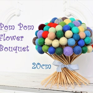 102pcs Mother day gift Felt Pom Pom Flowers Billy Ball Flowers Bridesmaid bouquet- Flower bouquet- neutral wool pom poms