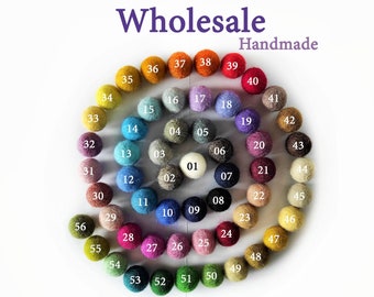 50 pezzi 20 mm (0,79 pollici) all'ingrosso palline di feltro di lana pon-pon di feltro pon pon di lana Gumball all'ingrosso sfuso decorazione artigianale perline 20 mm (0,79 pollici)