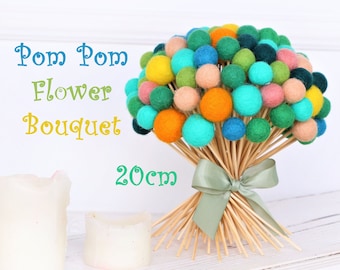 100pcs Mother day gift Felt Pom Pom Flowers Billy Ball Flowers Bridesmaid bouquet- Flower bouquet- neutral wool pom poms