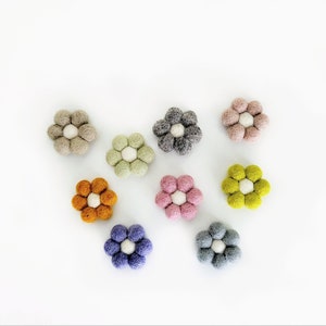 Filzblumen Filzperlen Wolle Pom Pom Sterne Großpackung Handwerk Dekoration Blumen 3cm (1.18 inch)