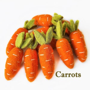 Felt Carrots Felt Beads Wool Pom Pom Carrots Wholesale Bulk Craft Decoration Carrots 7cm (2.76 inch)