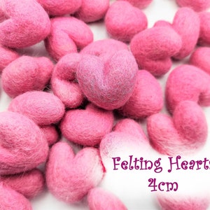 40mm (1,57 Zoll) Großhandel Wollfilz Herzen FilzPerlen Wolle Pom Pom Herzen Großhandel Bulk Craft Dekoration Herzen 4cm (1,57 inch)
