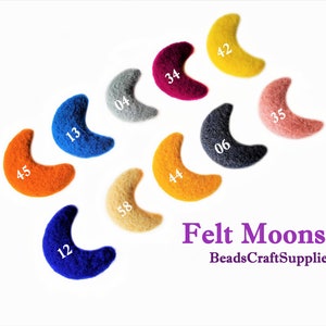 Wollfilz Monde Filzperlen Wolle Pom Pom Vollmond Monde 6cm groß; 3cm breit (2.36 inch; 1.18 inch)