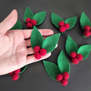 Wool Felt Winter Holiday Christmas Decor Wool Winter Decorations Christmas Garland Christmas Tree Decoration Holly Holiday Decorations