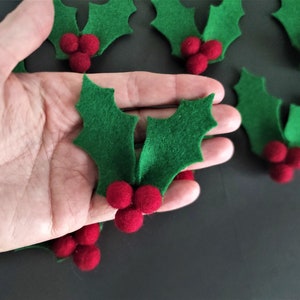 Wool Felt Winter Holiday Christmas Decor Wool Winter Decorations Christmas Garland Christmas Tree Decoration Holly Holiday Decorations