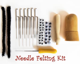 Needle Felting Starter Kit / Kit di feltro fai-da-te / Kit di feltro ago per principianti / Kit Amigurumi feltro