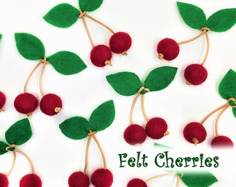 Felt Cherries Felt Beads Wool Pom Pom Cherries Wholesale Bulk Craft Decoration Cherries 8cm (3.15 inch)