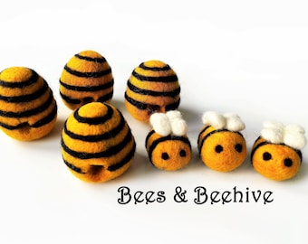 Bee Beehives Felt Beehive Felt Bees Wholesale Bulk Craft Decoration Bees Beehives