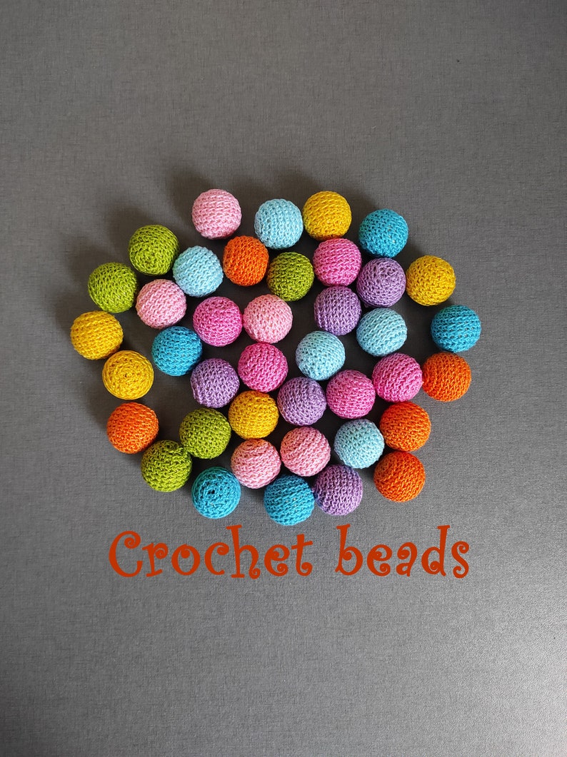 0.79 inch 40pcs 2cm Wholesale Crochet beads 20 mm 20 pieces wooden beads crocheted cotton yarn